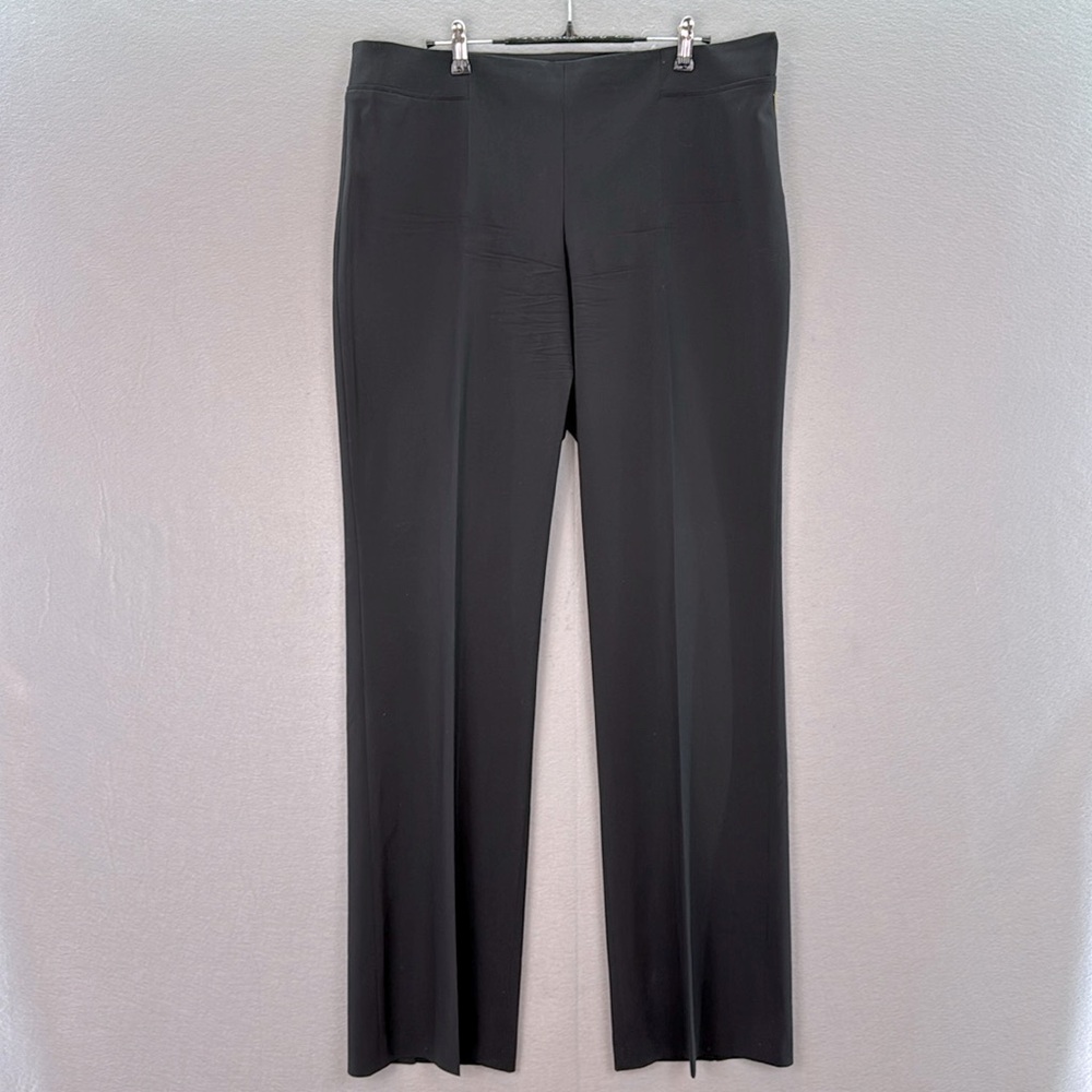 BOSS  - Women’s straight leg black dress pants wool blend gold side Zipper SZ 12
